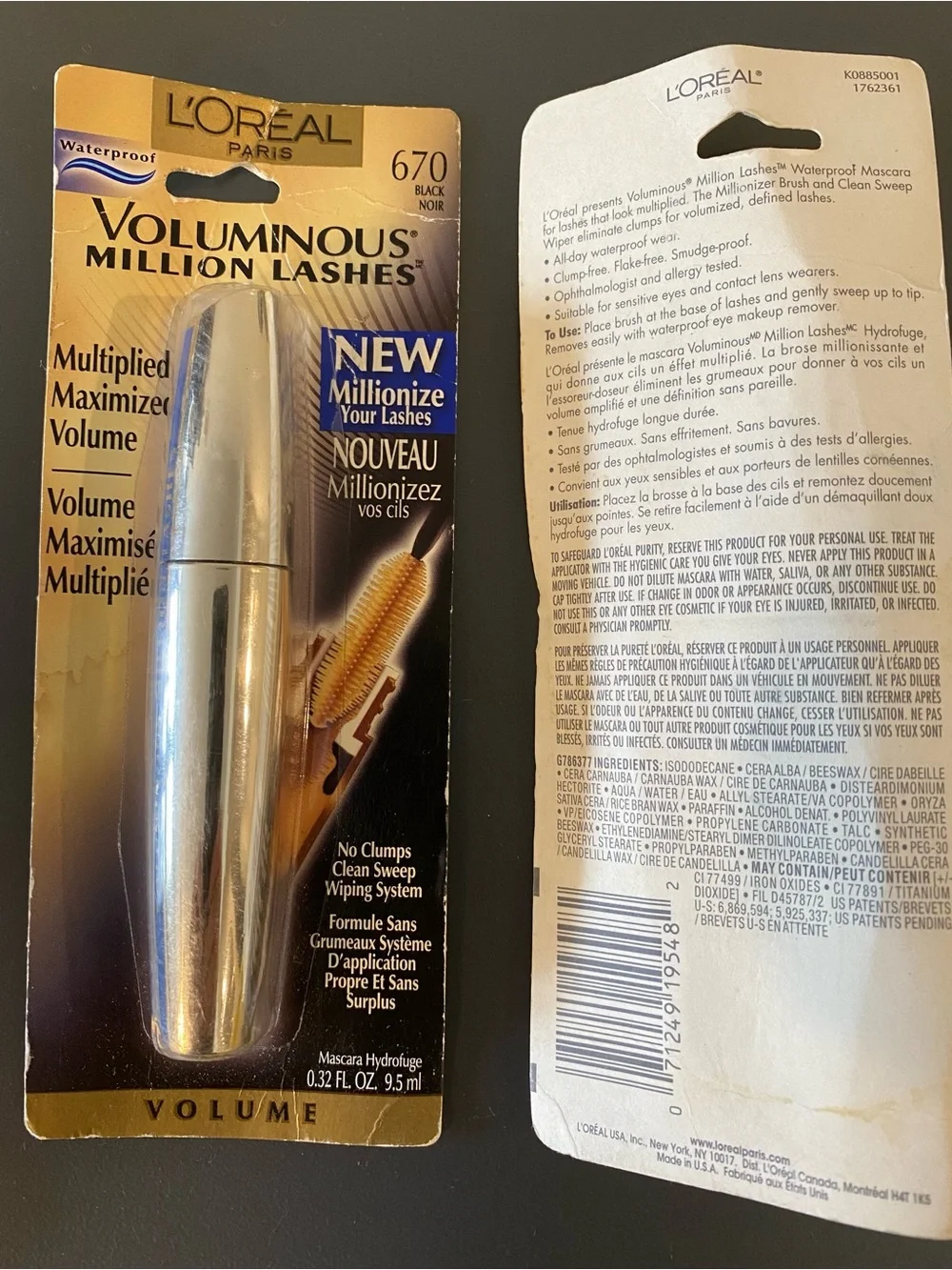 L'Oreal Voluminous Million Lashes Mascara - Black (set of 2)